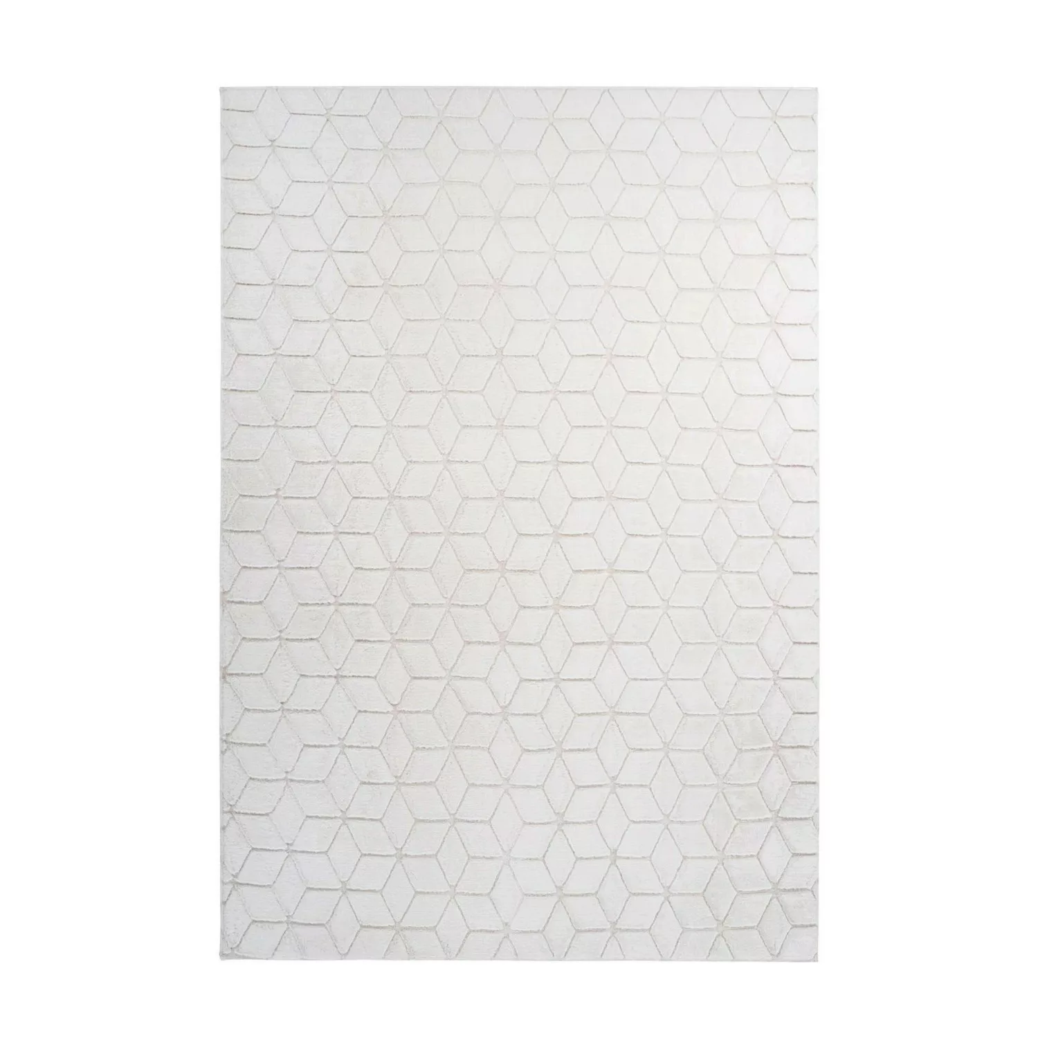 MeGusta Kurzflor Teppich Modern Klassisch Weiß - Creme 80x150 cm Alba günstig online kaufen