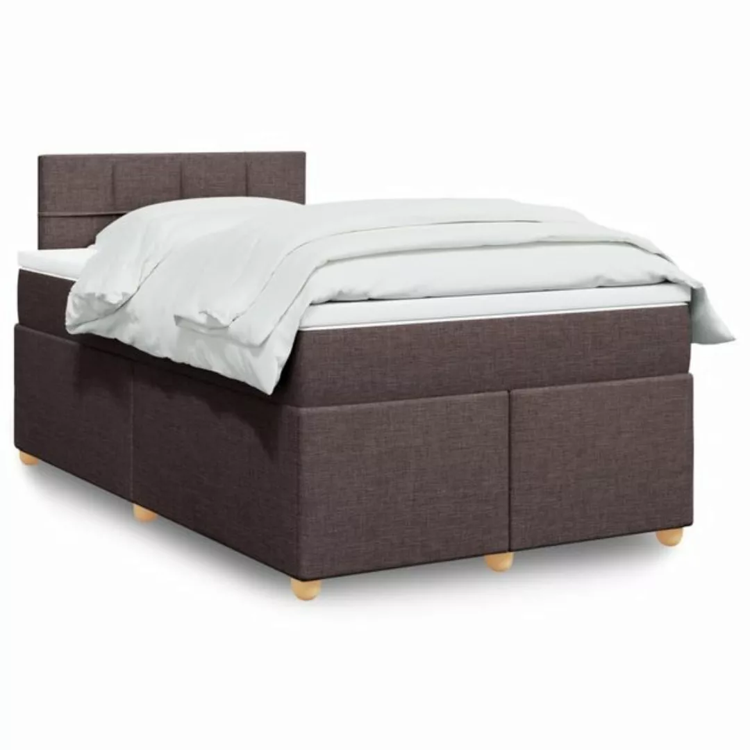 vidaXL Boxspringbett mit Matratze Dunkelbraun 120x200 cm Stoff2102173 günstig online kaufen