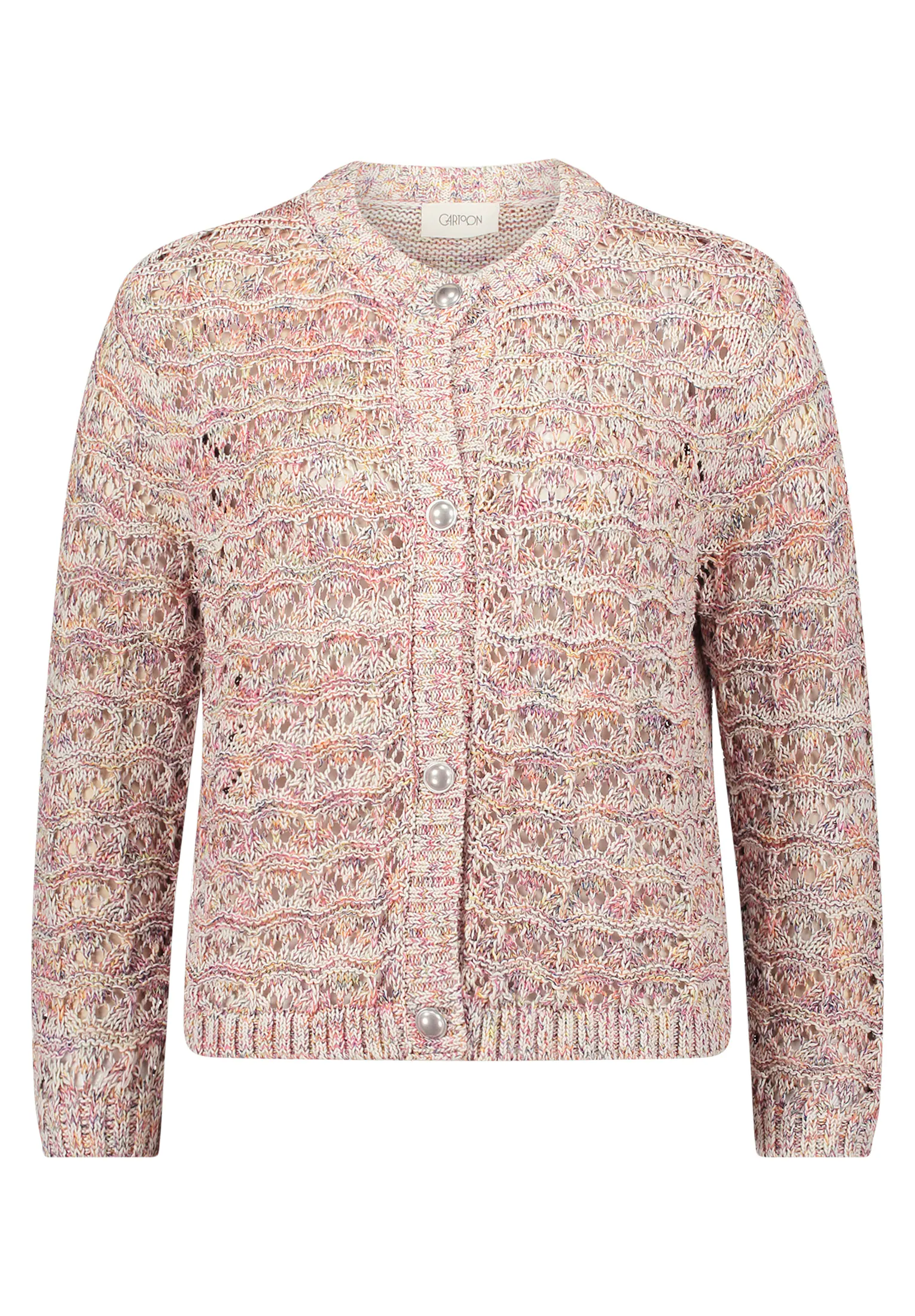Cartoon Strickjacke "Cartoon Damen Strick-Cardigan mit Rundhalsausschnitt" günstig online kaufen