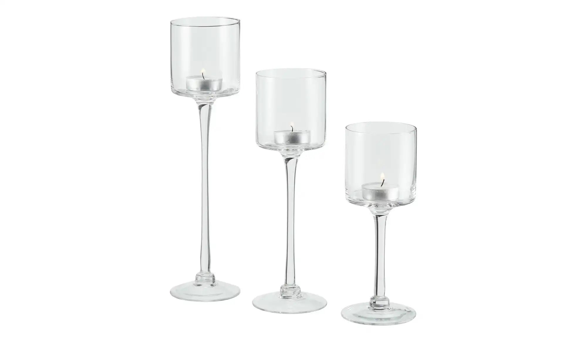 Windlicht  3er Set   ¦ transparent/klar ¦ Glas ¦ Maße (cm): H: 30  Ø: 7.5 A günstig online kaufen