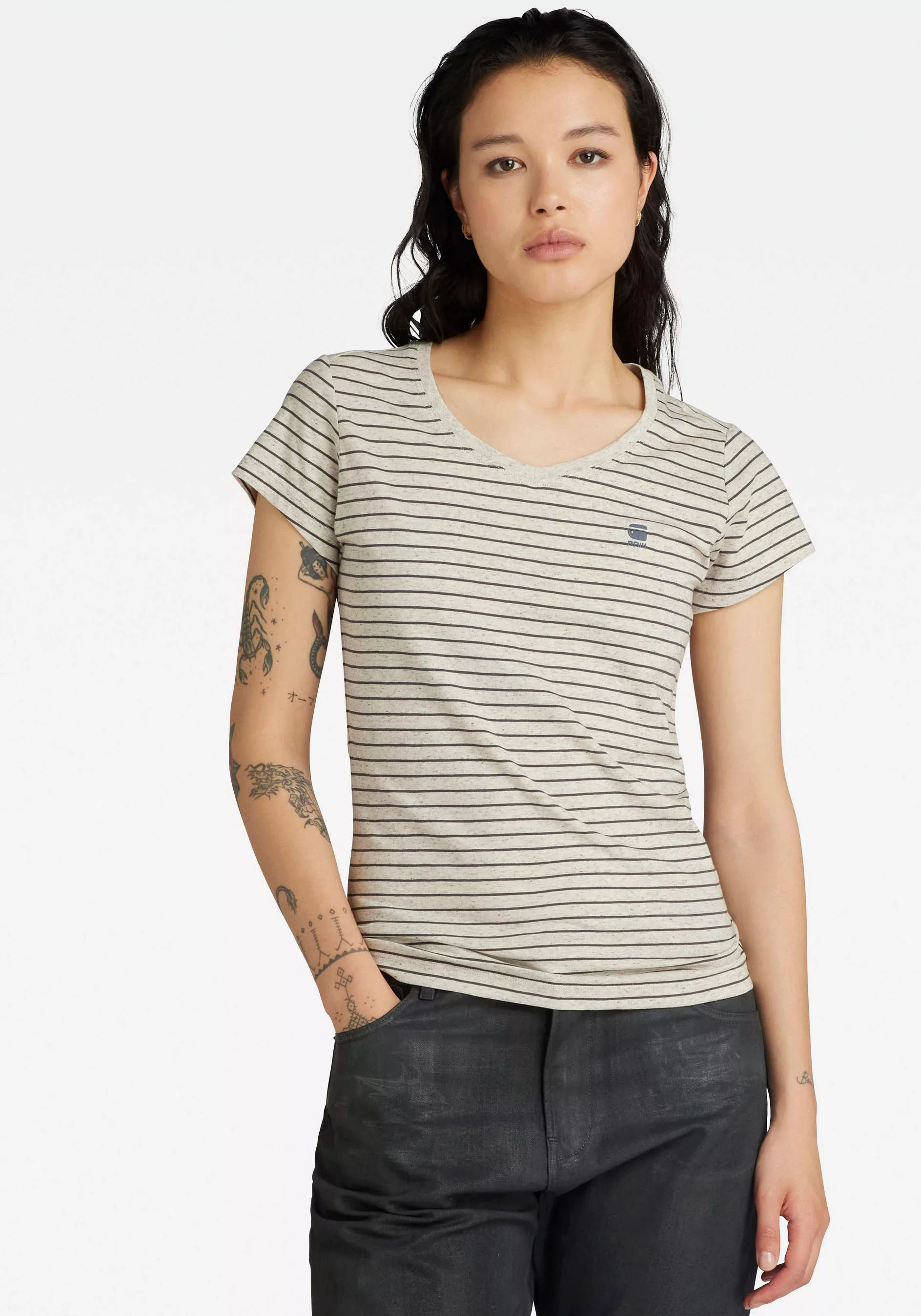 G-Star RAW T-Shirt Stripe Eyben Slim V T 2.0 WMN (1-tlg) günstig online kaufen