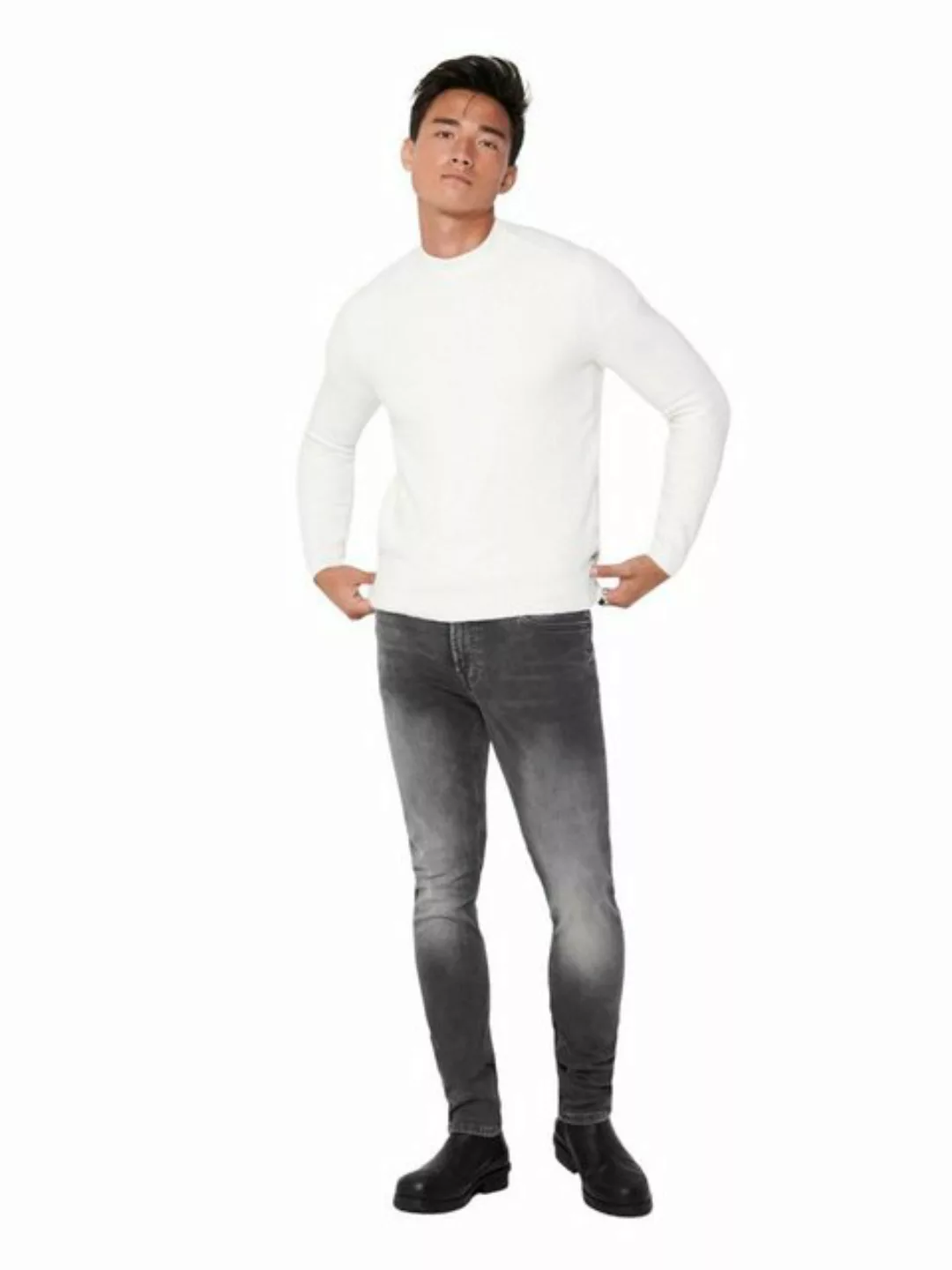 Only & Sons Herren Jeans ONSLOOM SLIM ZIP JOG ST 7103 - Slim Fit - Grau - G günstig online kaufen