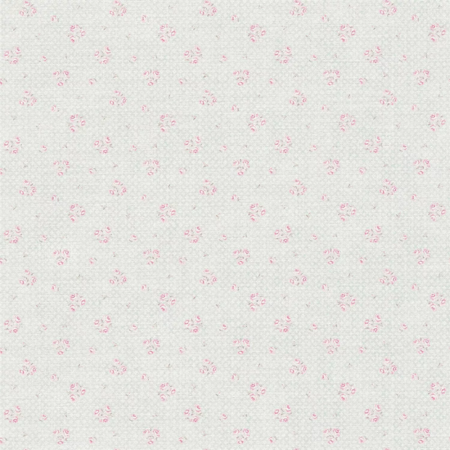 Bricoflor Shabby Chic Tapete mit Rosen Weiß Rosa Ideal für Küche und Schlaf günstig online kaufen