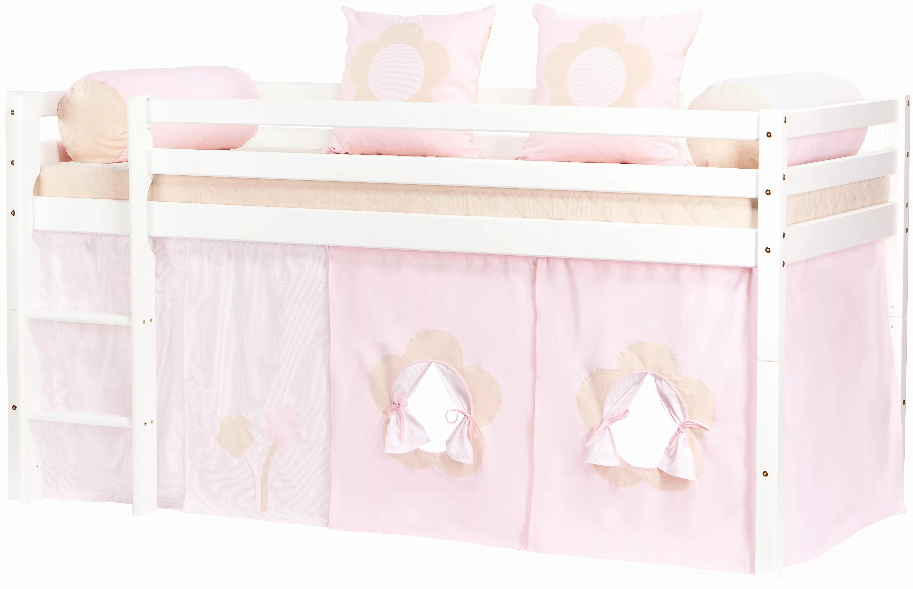 Hoppekids Hochbett ""Fairytale Flower"", mit Vorhang & Matratze 2 Größen um günstig online kaufen