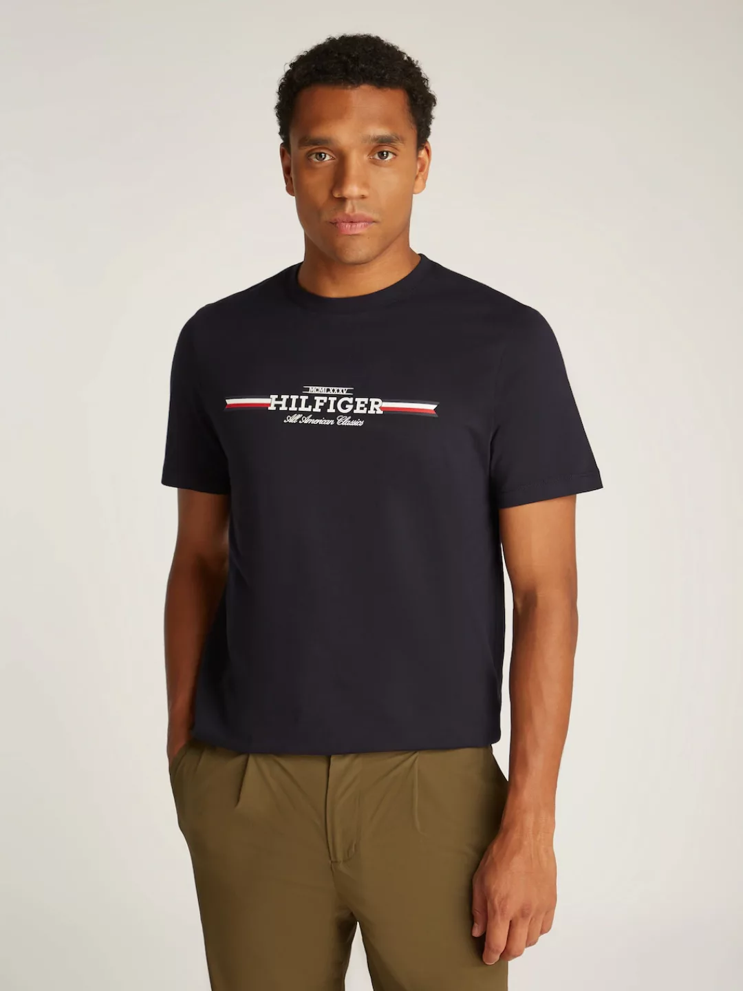 Tommy Hilfiger Rundhalsshirt "HILFIGER CHEST STRIPE TEE" günstig online kaufen