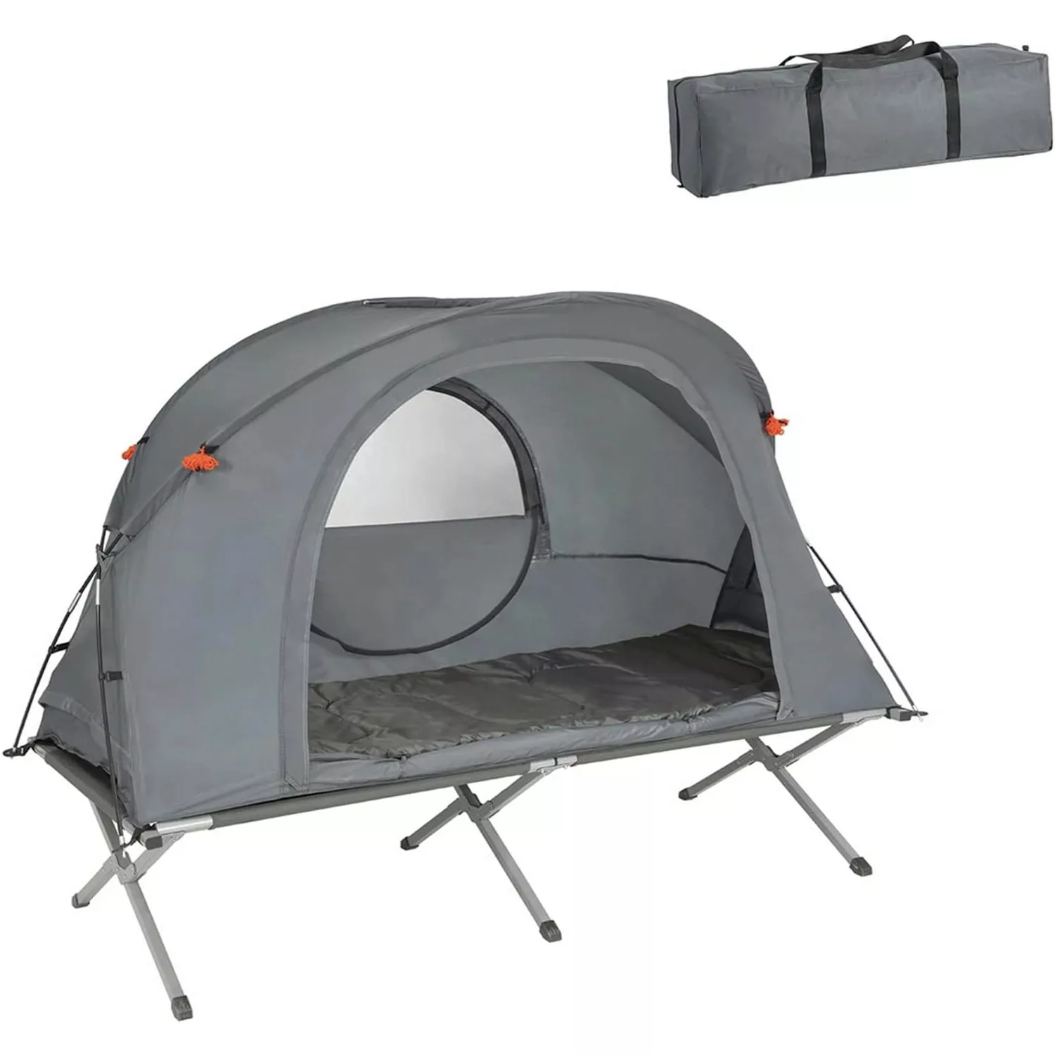 SoBuy 4in1-Zelt mit Campingliege Metall Polyester Oxford-Nylon Grau OGS60-H günstig online kaufen