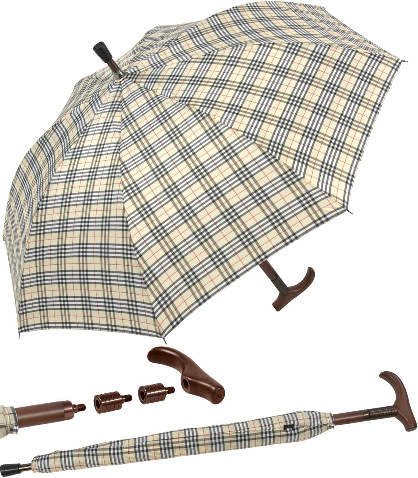 iX-brella Stockregenschirm Stützschirm Holzgriff höhenverstellbar sehr günstig online kaufen