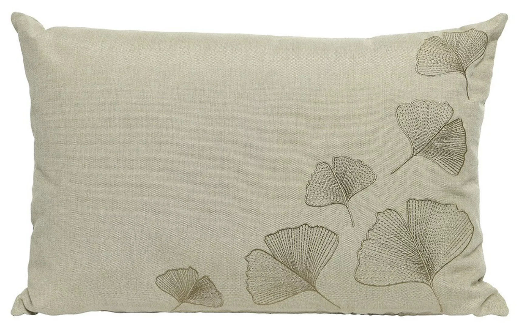 Outdoor Kissen Beige Ginkgoblatt Braun Gartenkissen Wasserabweisend 38x55cm günstig online kaufen