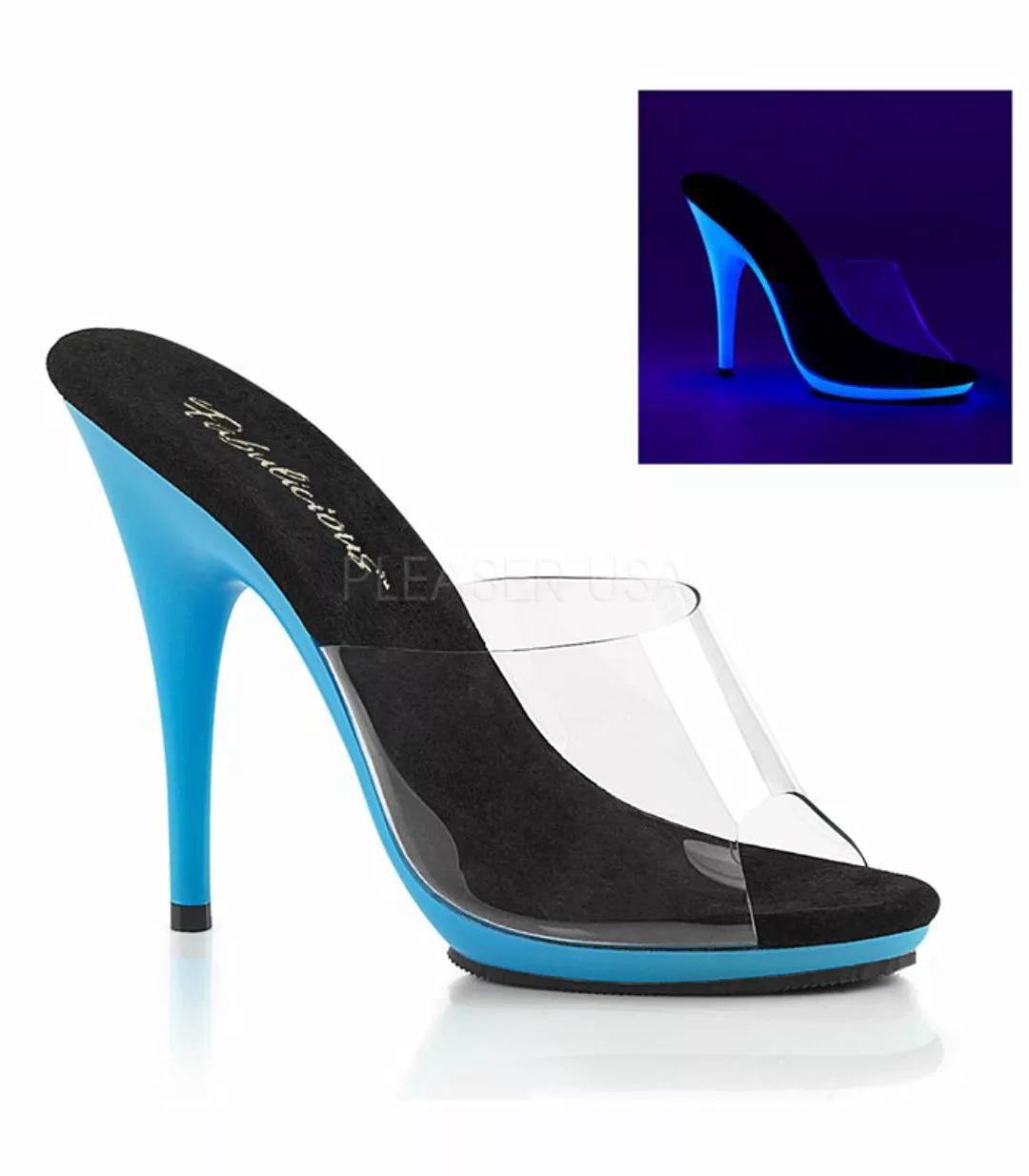 Neon Pantolette POISE-501UV - Blau (Schuhgröße: EUR 40) günstig online kaufen