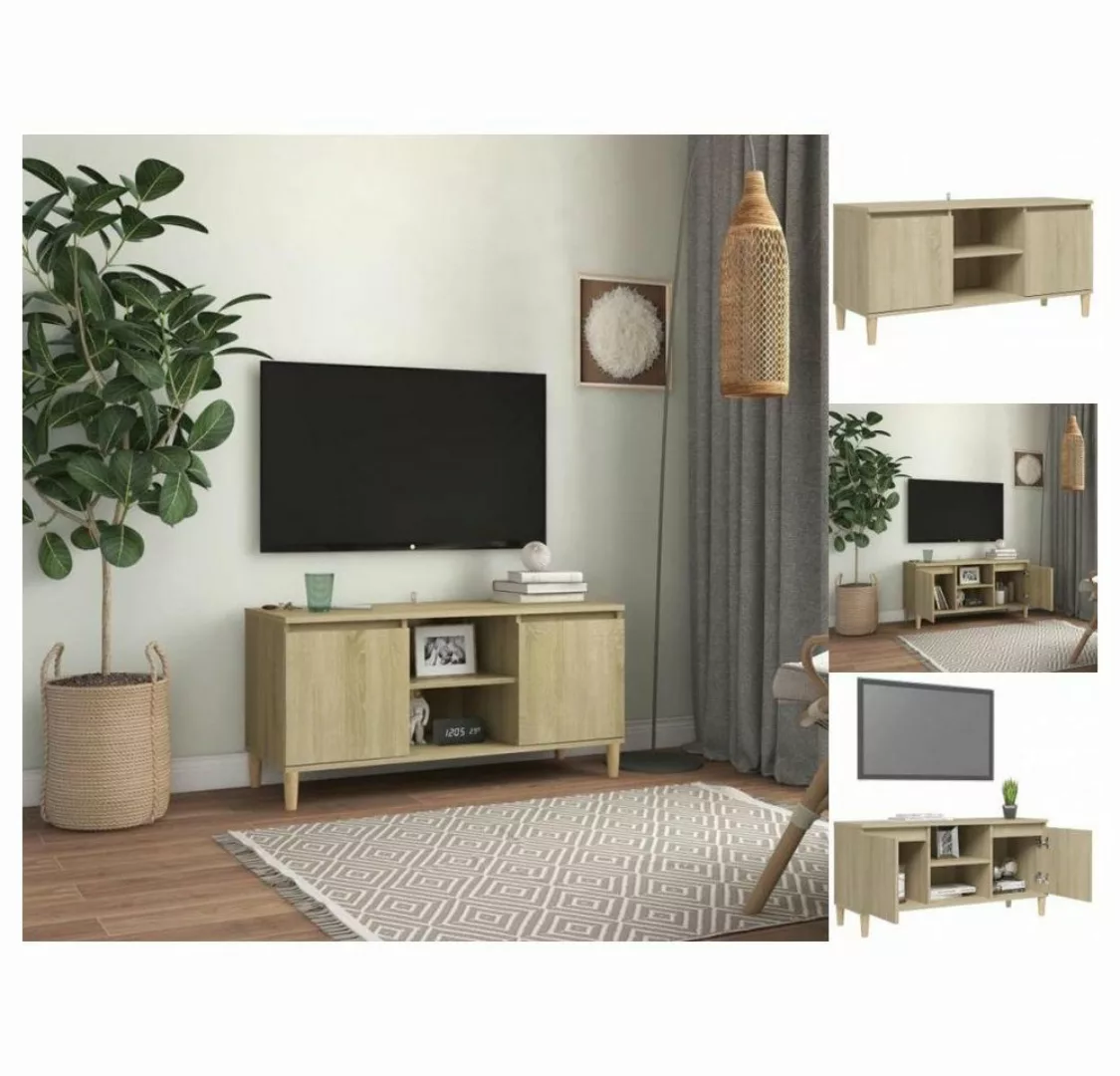 vidaXL TV-Schrank TV-Schrank mit Massivholz-Beinen Sonoma-Eiche 103,5x35x50 günstig online kaufen
