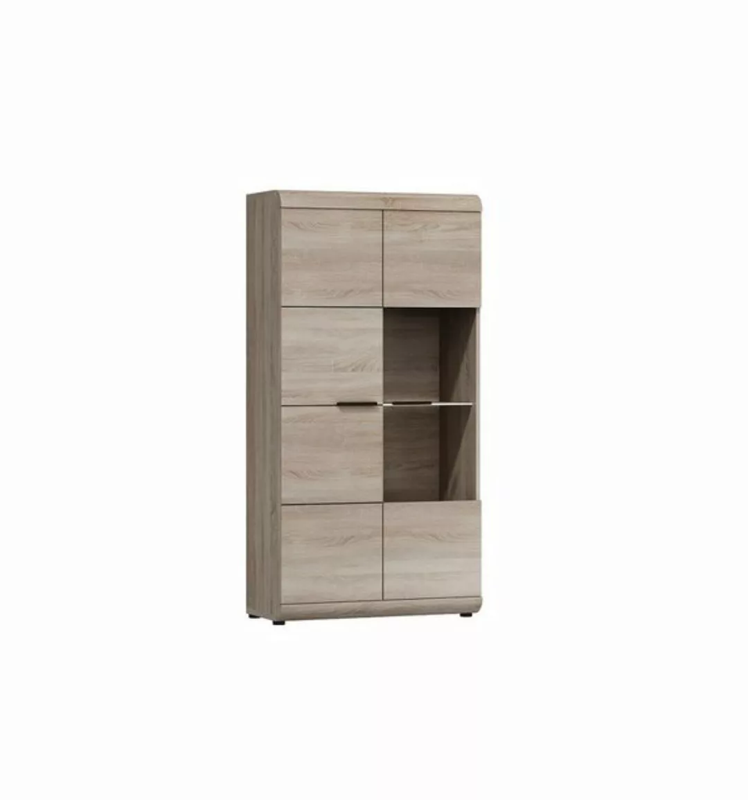 Furnix Vitrine LIRYA C80 Vitrienenschrank teilverglast Eiche Sonoma mit/ oh günstig online kaufen