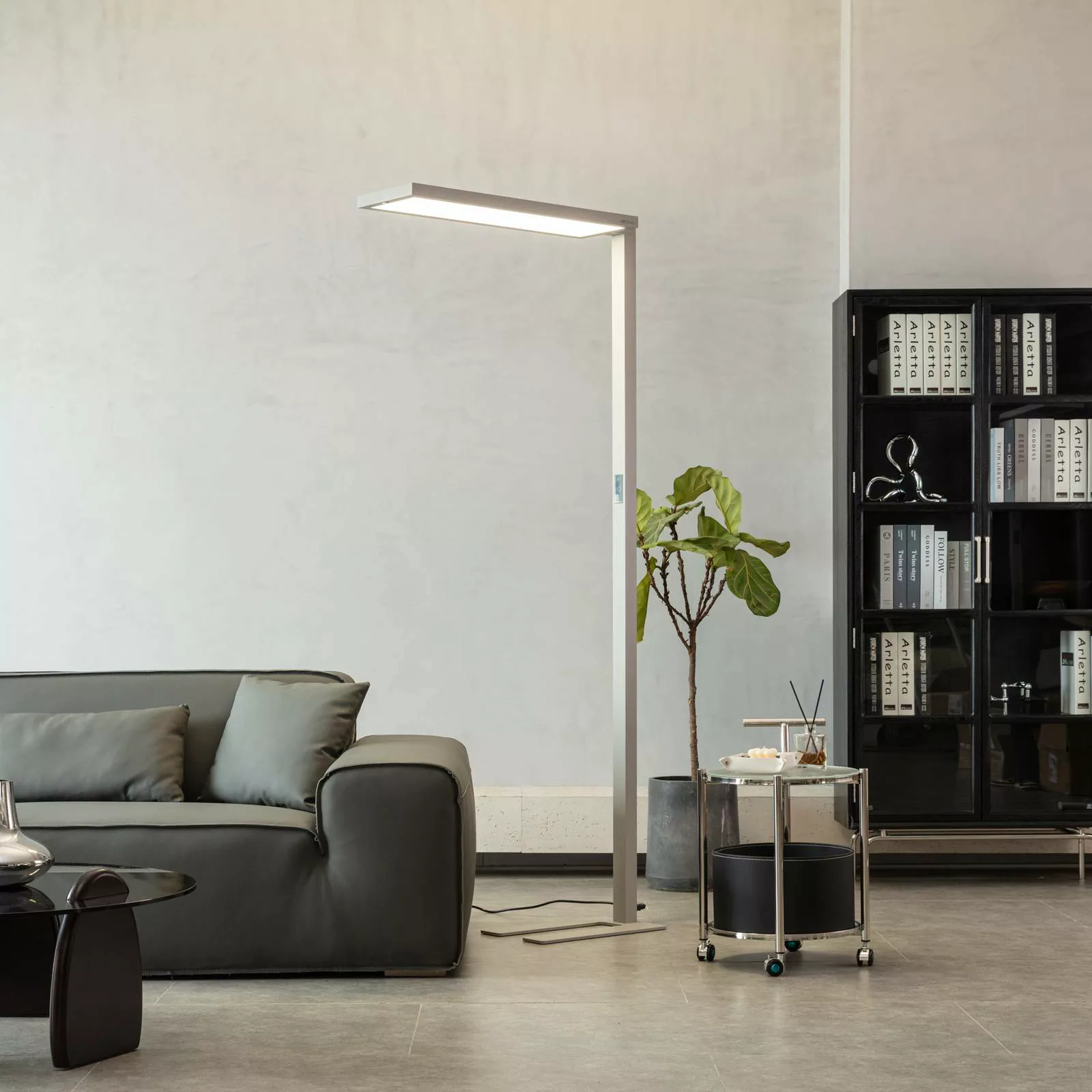 Arcchio Finix LED-Stehleuchte silber 100W dimmbar günstig online kaufen