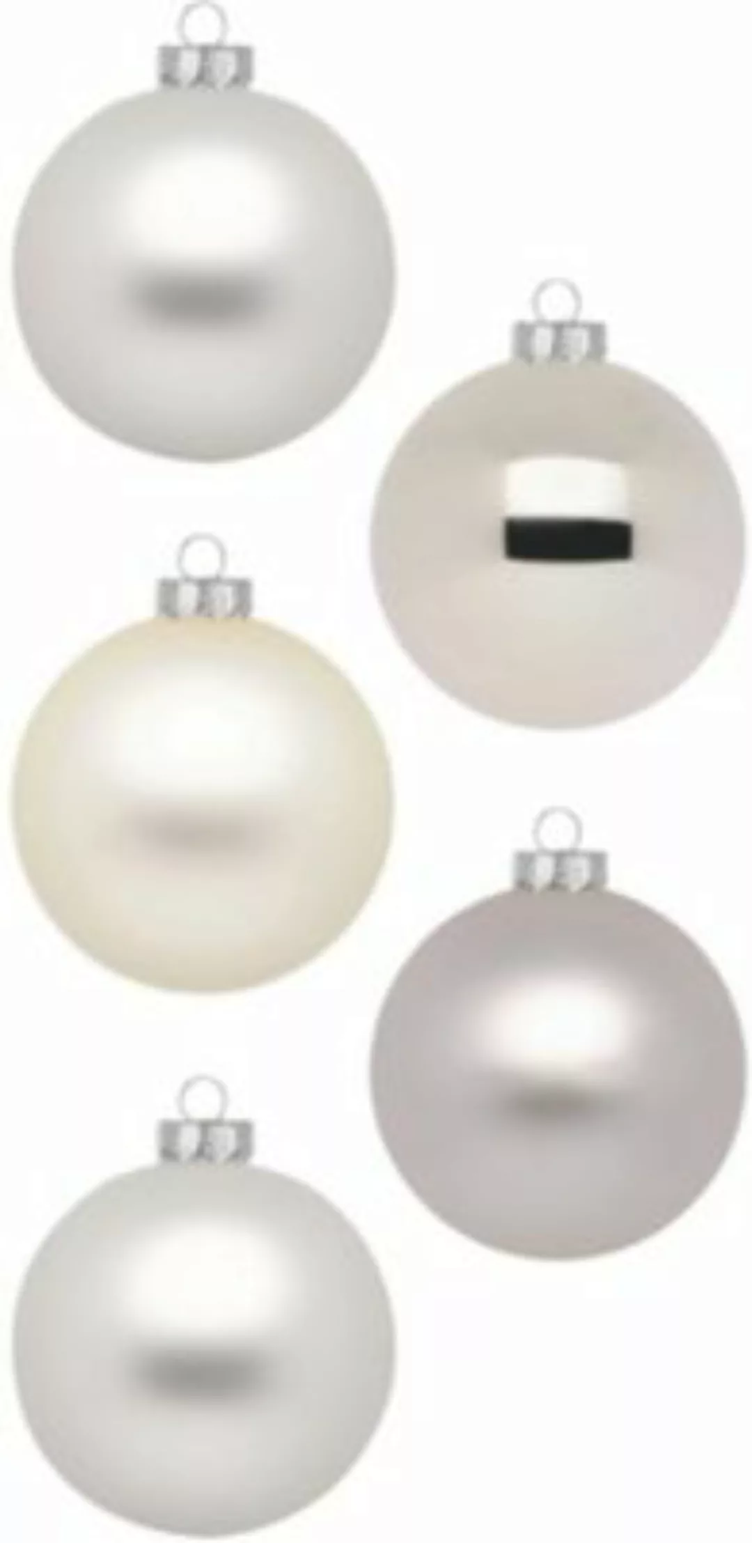 Magic 30-tlg. Set Glas-Weihnachtskugeln, Ø6cm, creme/weiß/silber silber/wei günstig online kaufen