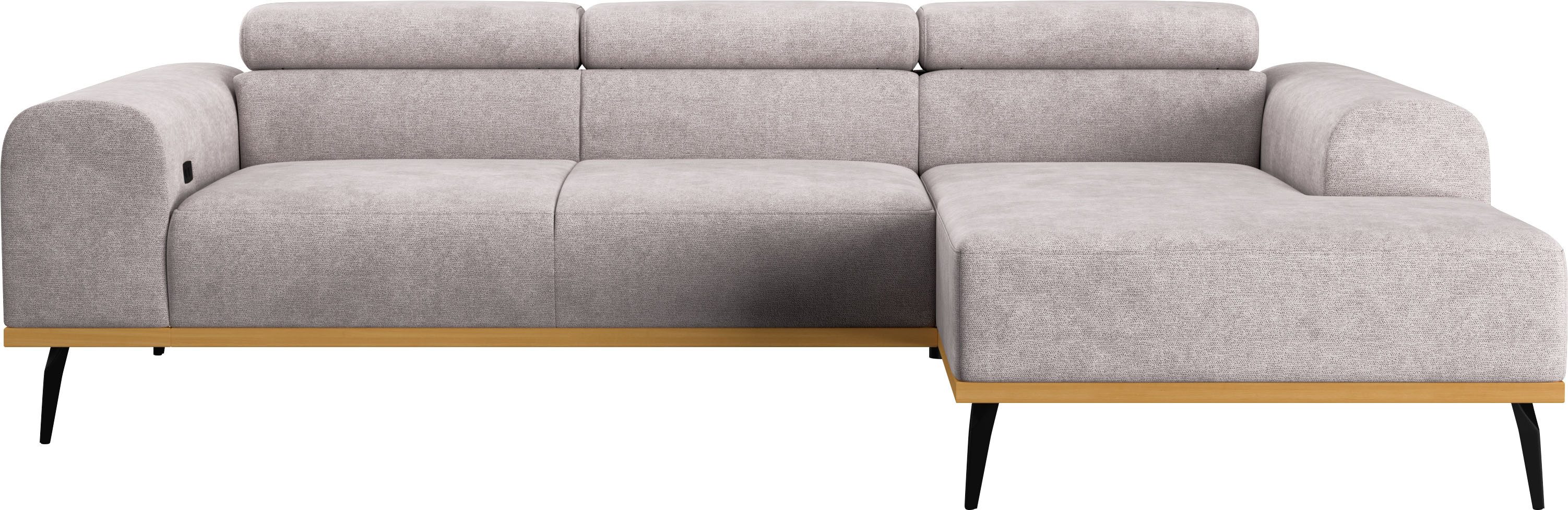 Places of Style Ecksofa "Carlo L-Form", mit Kopfteilverstellung & Holz-Rahm günstig online kaufen