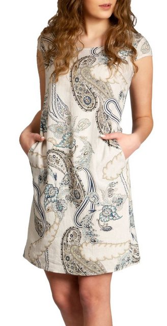 Caspar Sommerkleid SKL022 Damen Sommer Leinenkleid mit Paisley Print bis Gr günstig online kaufen