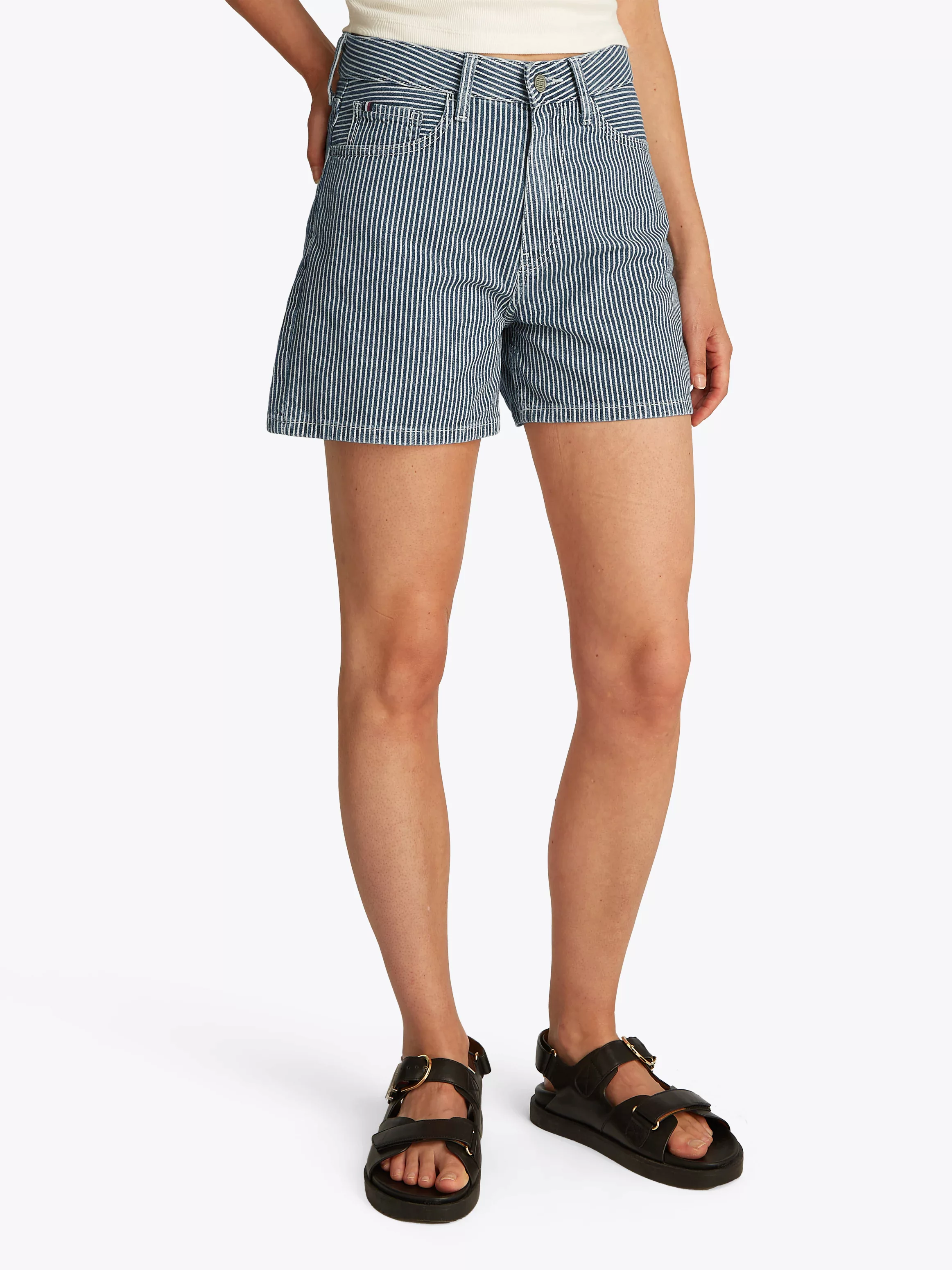 Tommy Hilfiger Shorts "DNM MINI SHORT HW JAZ", mit Streifen-Muster günstig online kaufen