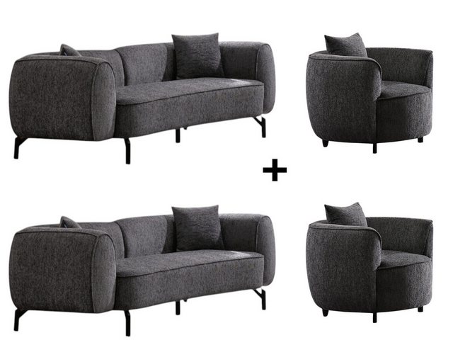 BENEDO MÖBEL Polstergarnitur Paula Sofa Handarbeit Massivholz Hochwertiger günstig online kaufen