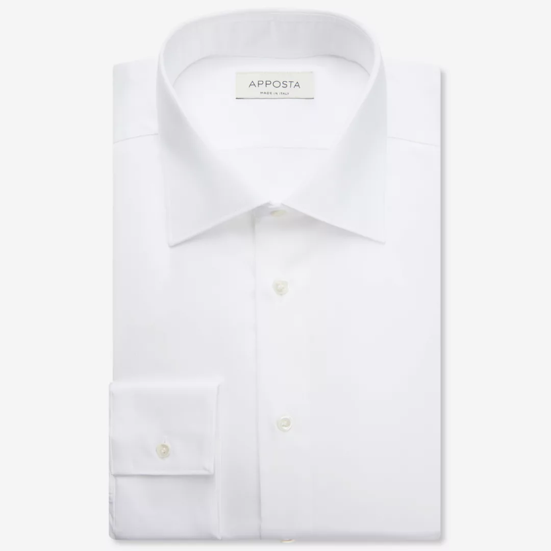 Hemd  einfarbig  weiß 100% baumwolle non iron popeline, kragenform  halb-ge günstig online kaufen