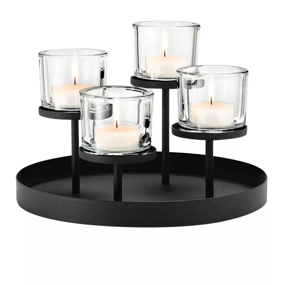 Blomus - Nero Kerzenleuchter/Teelichthalter - schwarz/H 21,5 cm / Ø 31,5 cm günstig online kaufen