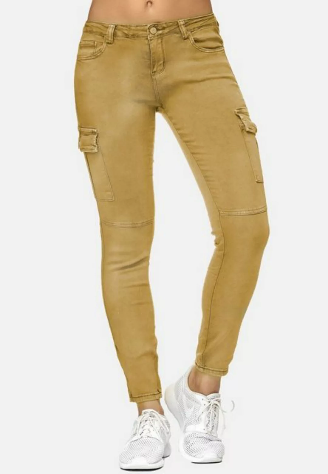 Nina Carter Stoffhose Denim Cargo Stretch Jeans Hose Röhrenjeans (1-tlg) 22 günstig online kaufen