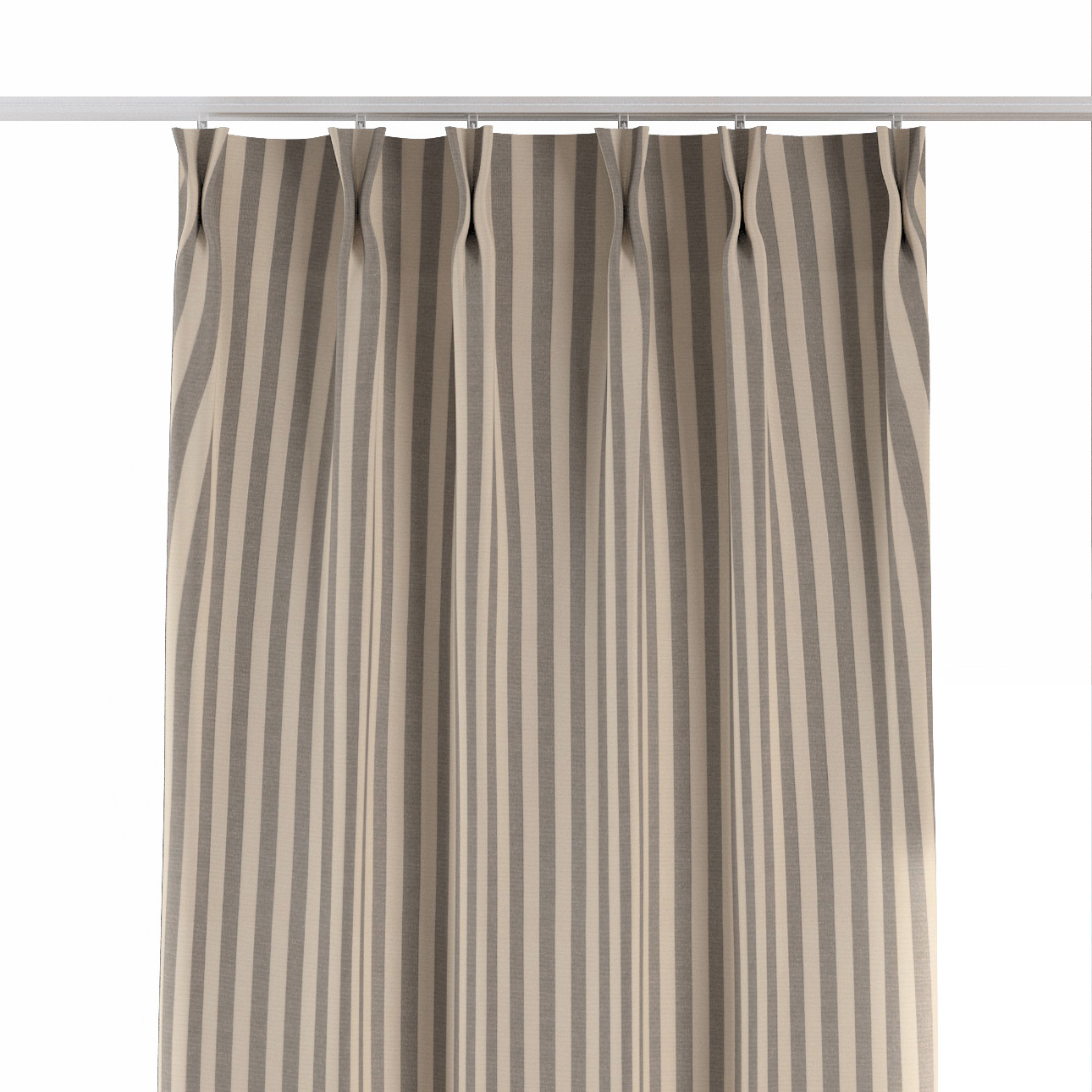 Vorhang mit flämischen 2-er Falten, grau-ecru , Quadro (136-12) günstig online kaufen