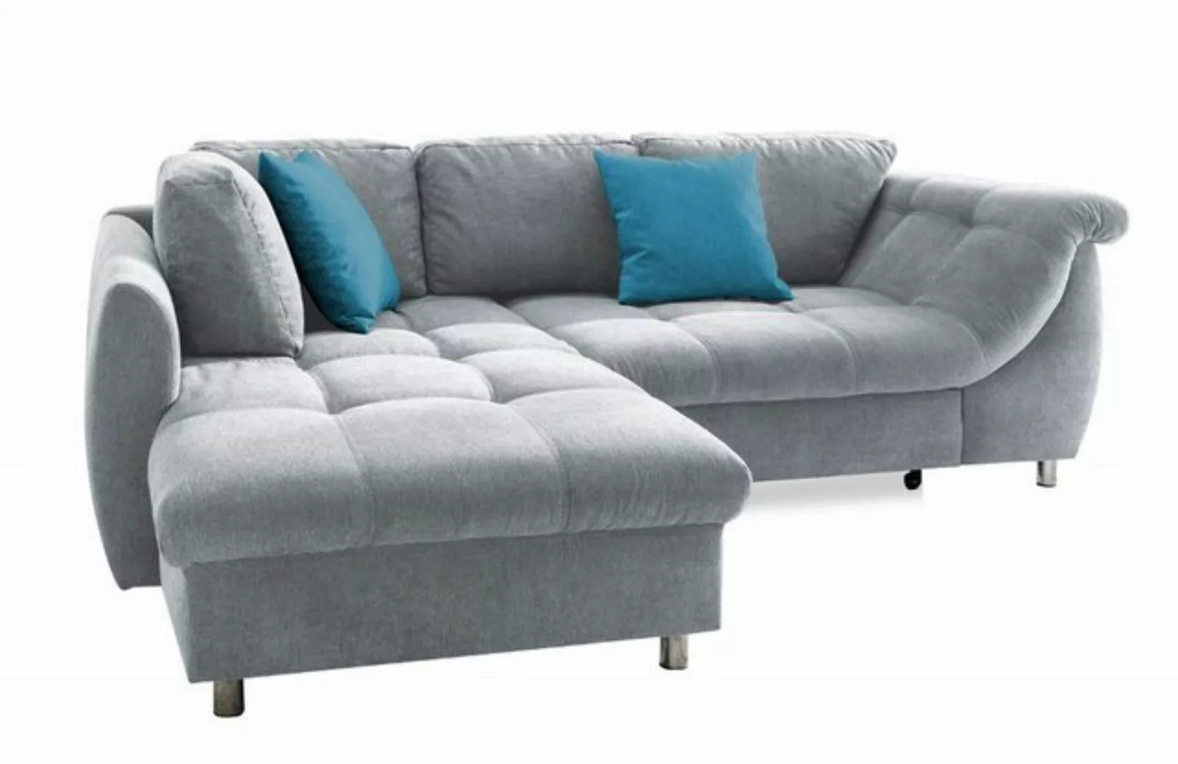 luma-home Ecksofa 17110, 250x190 cm, Ottomane links, Bettfunktion, Wellenun günstig online kaufen