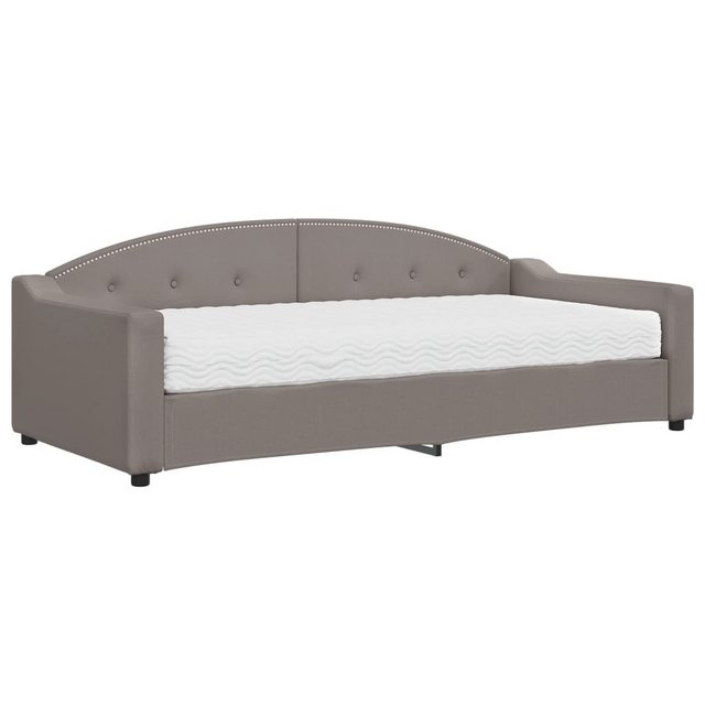 vidaXL Bett Tagesbett mit Matratze Taupe 90x200 cm Stoff günstig online kaufen