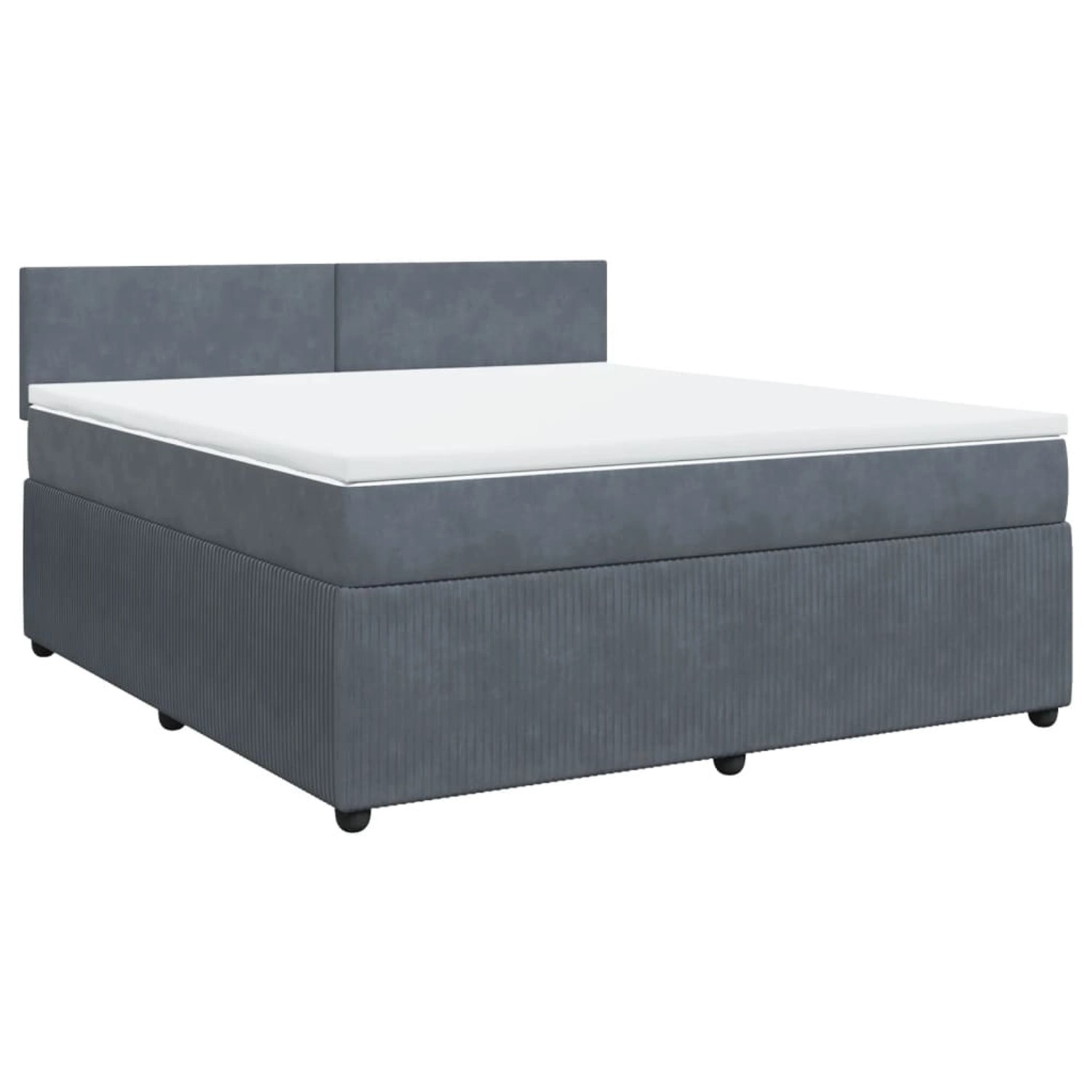 vidaXL Bettgestell Boxspringbett mit Matratze Dunkelgrau 180x200 cm Samt Be günstig online kaufen