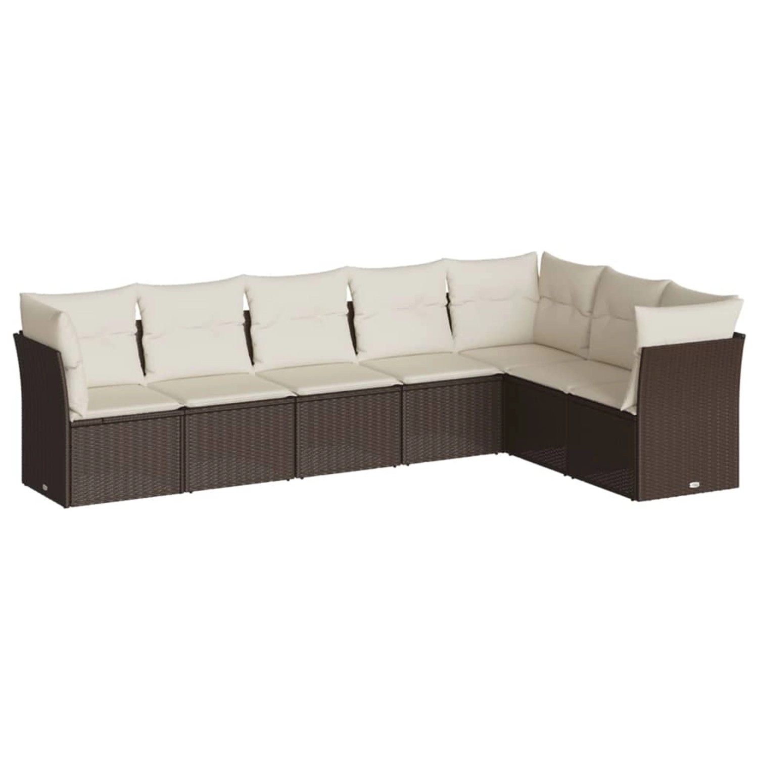 vidaXL 7-Tlg Garten-Sofagarnitur mit Kissen Braun Poly Rattan 3217743 günstig online kaufen