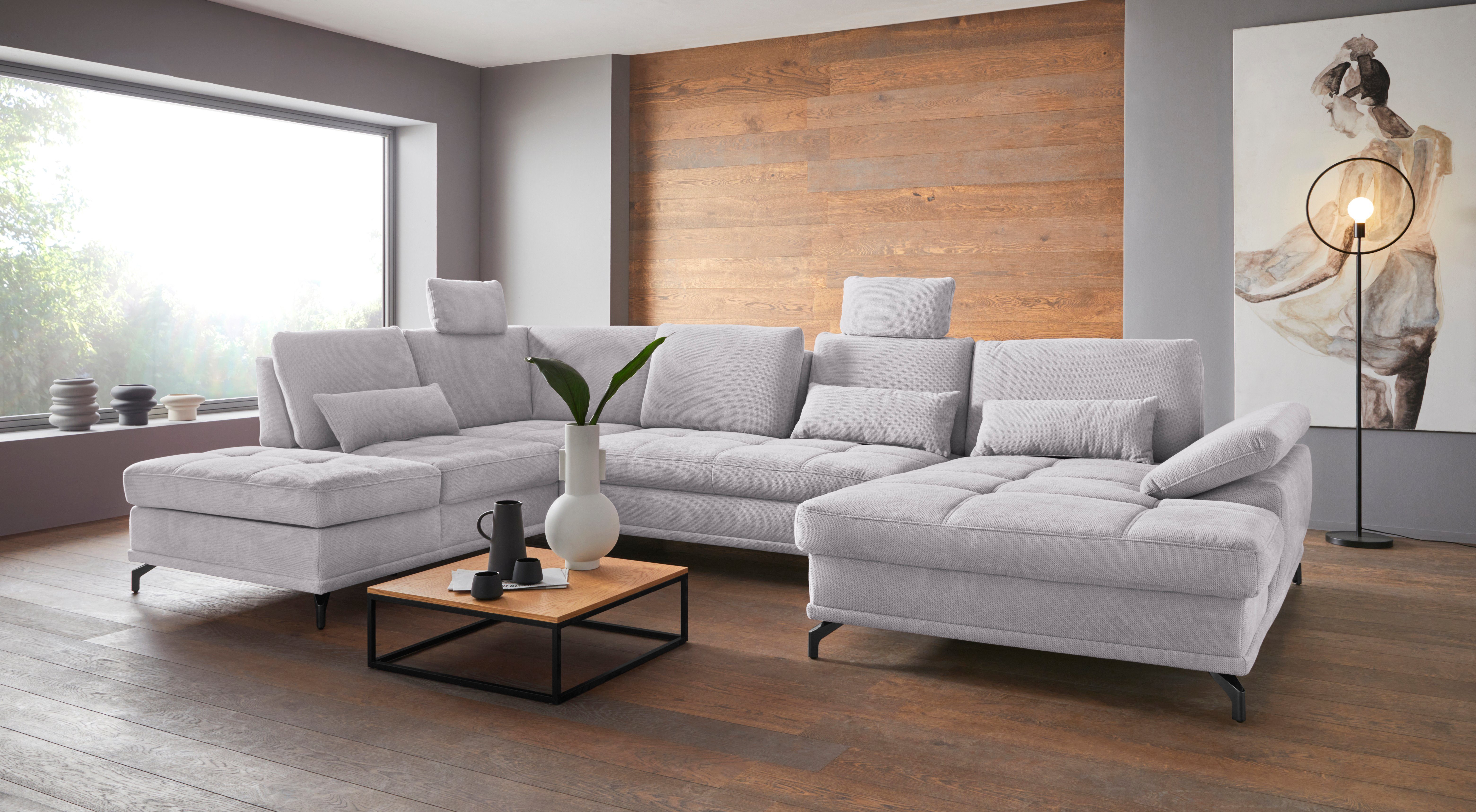 Places of Style Wohnlandschaft "Costello U-Form, mit Sitztiefenverstellung, günstig online kaufen