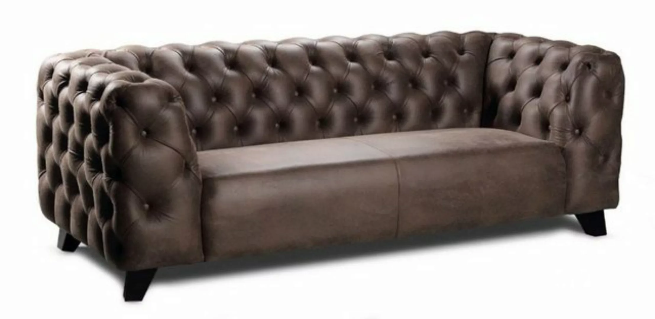 Casa Padrino Chesterfield-Sofa Luxus Chesterfield Leder 2er Sofa Vintage Br günstig online kaufen