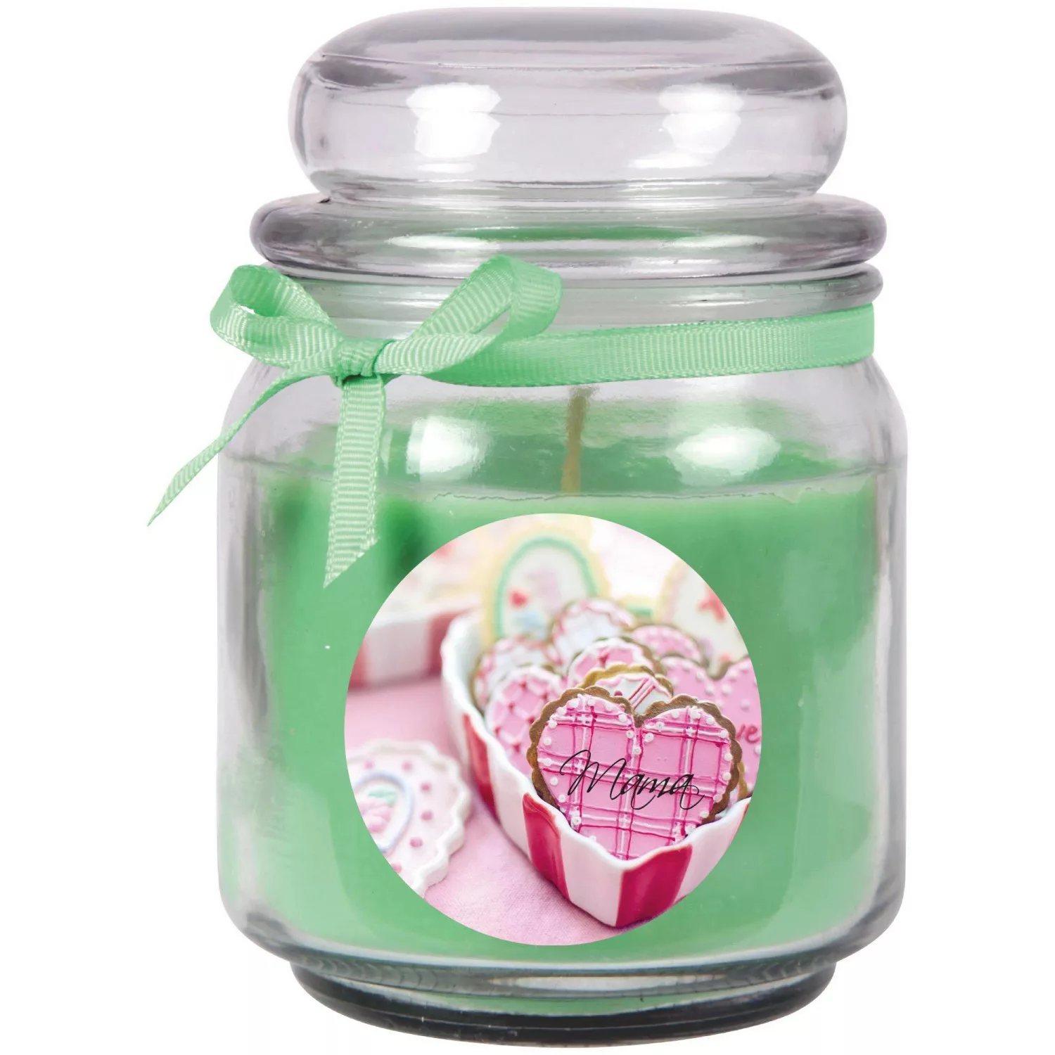 HS Candle Duftkerze & Bonbon Glas Muttertag Kokos Grün günstig online kaufen