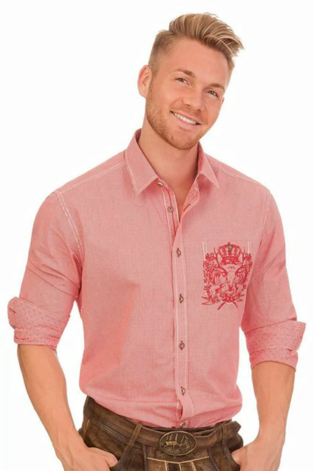 KRÜGER BUAM Trachtenhemd Trachtenhemd - LINUS - rot günstig online kaufen