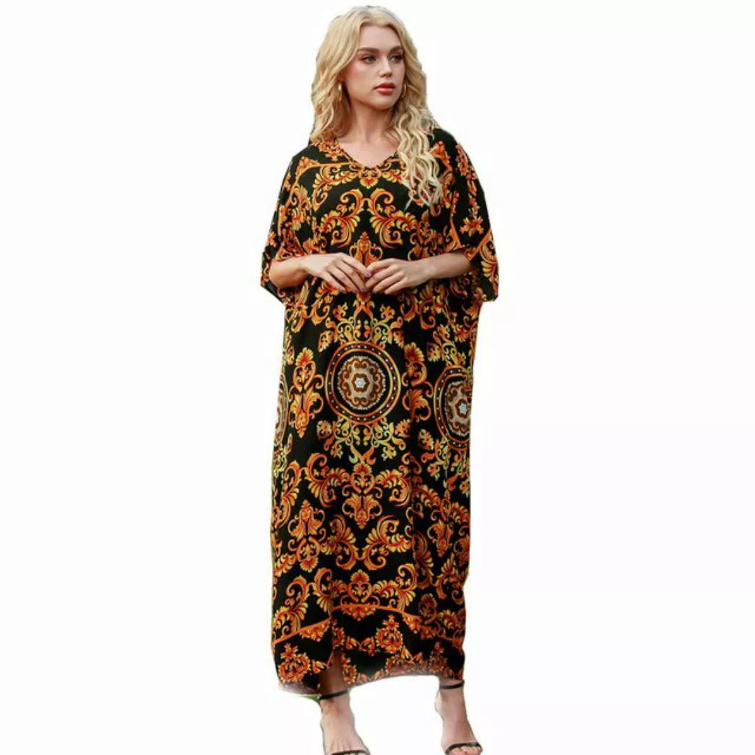RUZU UG Dirndl Damen-Urlaubskleid am Meer mit lockerem Gewand, bedrucktes K günstig online kaufen