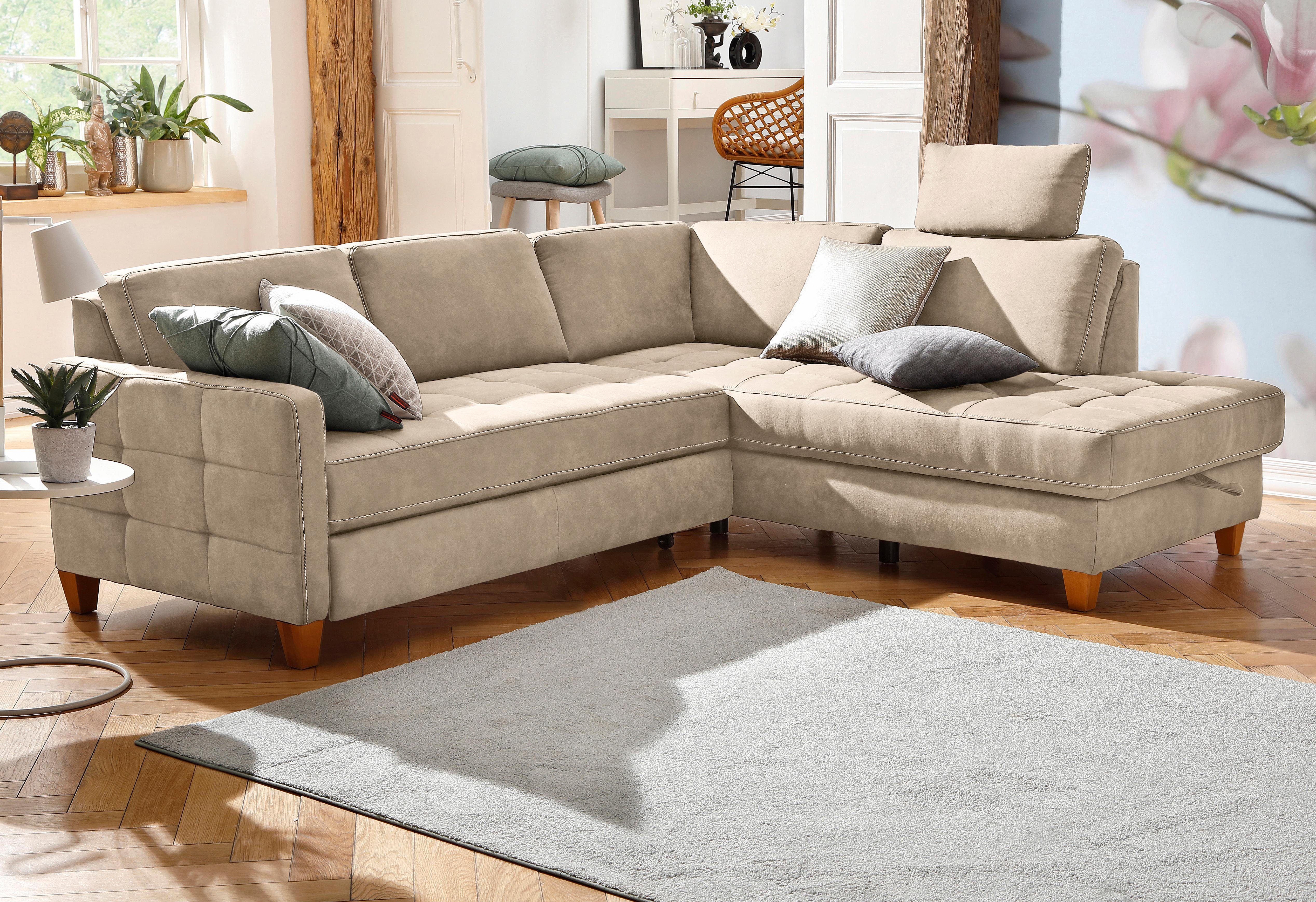 Home affaire Ecksofa "Earl L-Form", wahlweise auch mit Bettfunktion oder Be günstig online kaufen