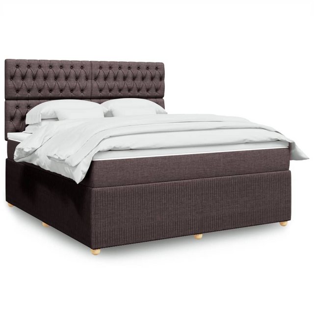 vidaXL Boxspringbett, Boxspringbett mit Matratze Dunkelbraun 180x200 cm Sto günstig online kaufen