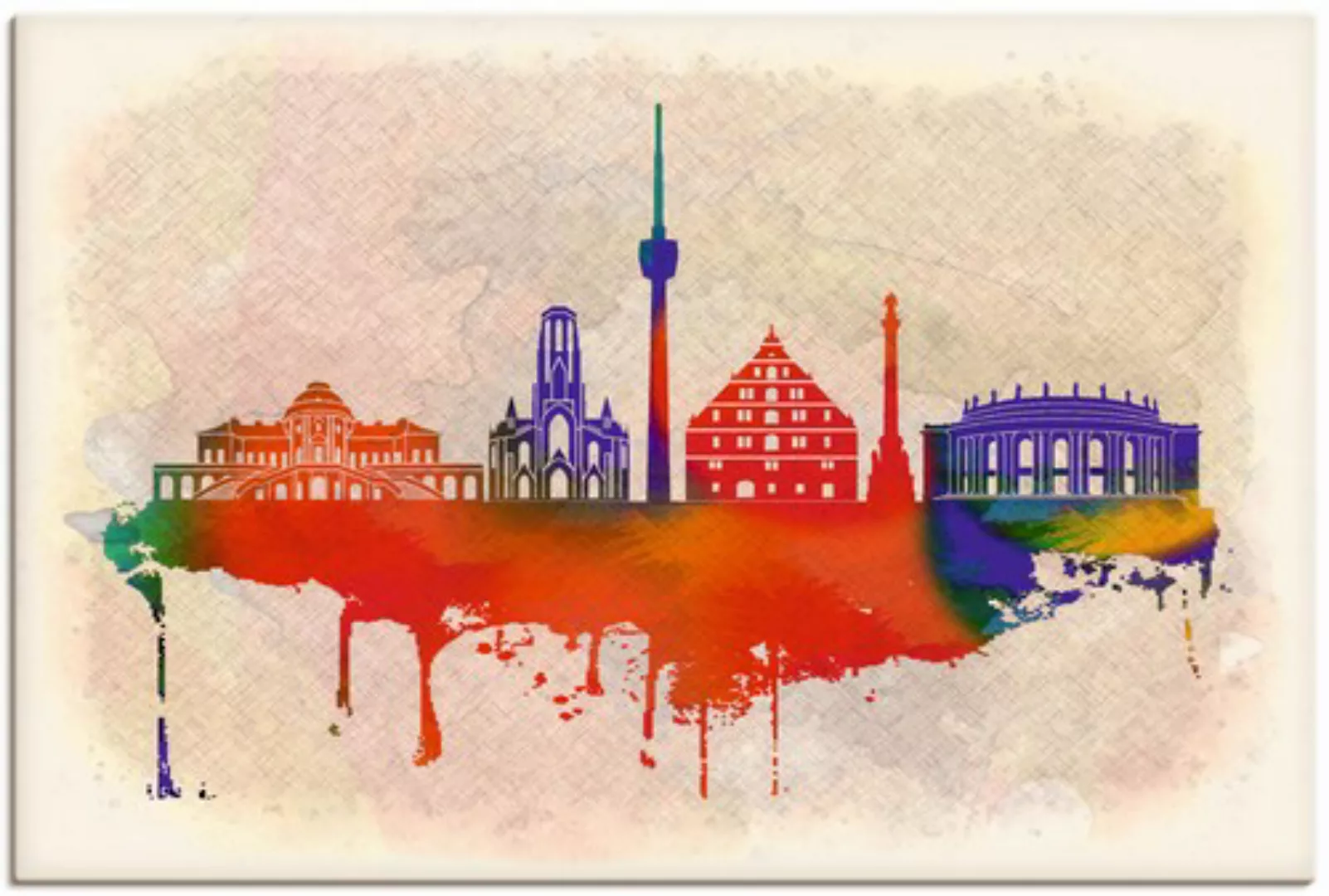 Artland Leinwandbild "Stuttgart Deutschland Skyline", Deutschland, (1 St.), günstig online kaufen