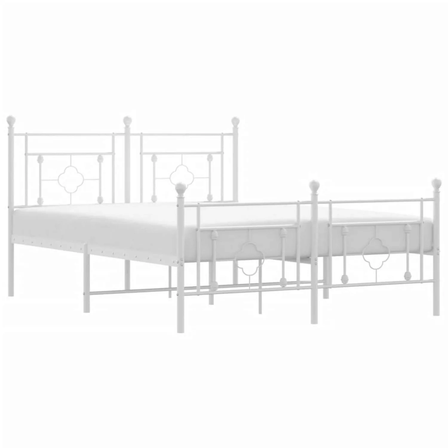 vidaXL Bettgestell mit Kopf- und Fußteil Metall Schwarz 135x190 cm Modell 1 günstig online kaufen
