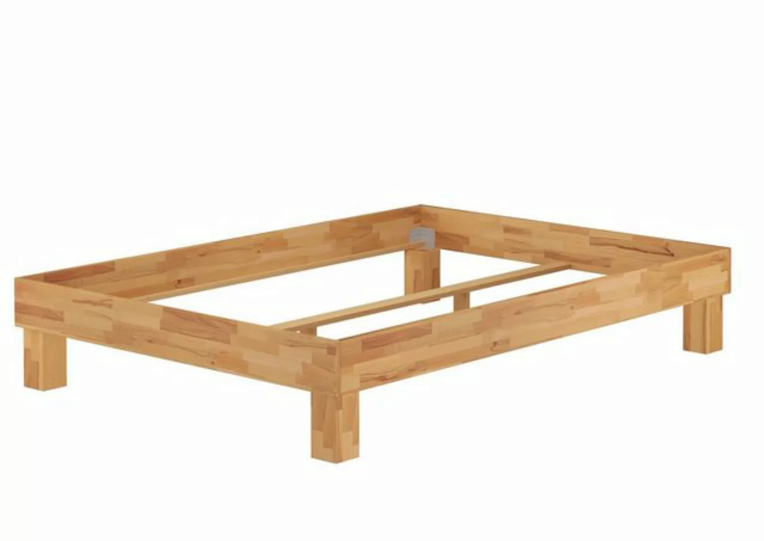 ERST-HOLZ Bett Doppelbett 140x200 Buche natur ohne Zubehör, Buchegeölt günstig online kaufen