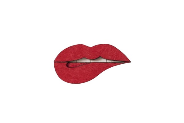 Broschen Aus Holz Für Paare | Mode Schmuck | Lippen Und Schnurrbart günstig online kaufen