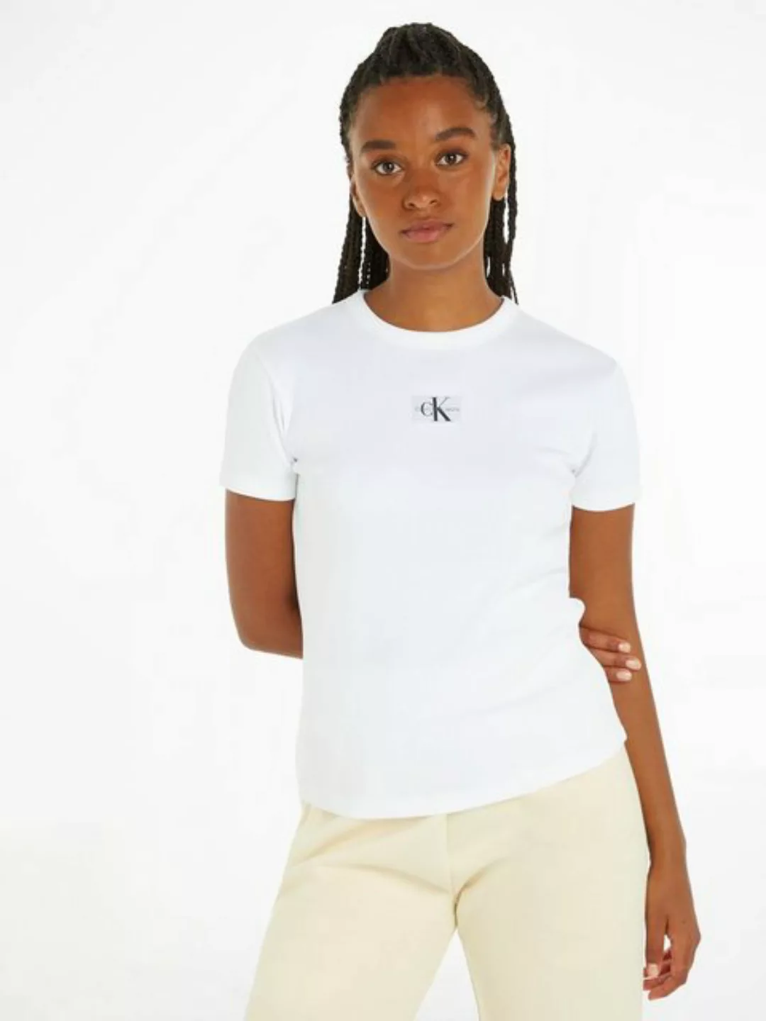 Calvin Klein Jeans T-Shirt WOVEN LABEL RIB REGULAR TEE günstig online kaufen