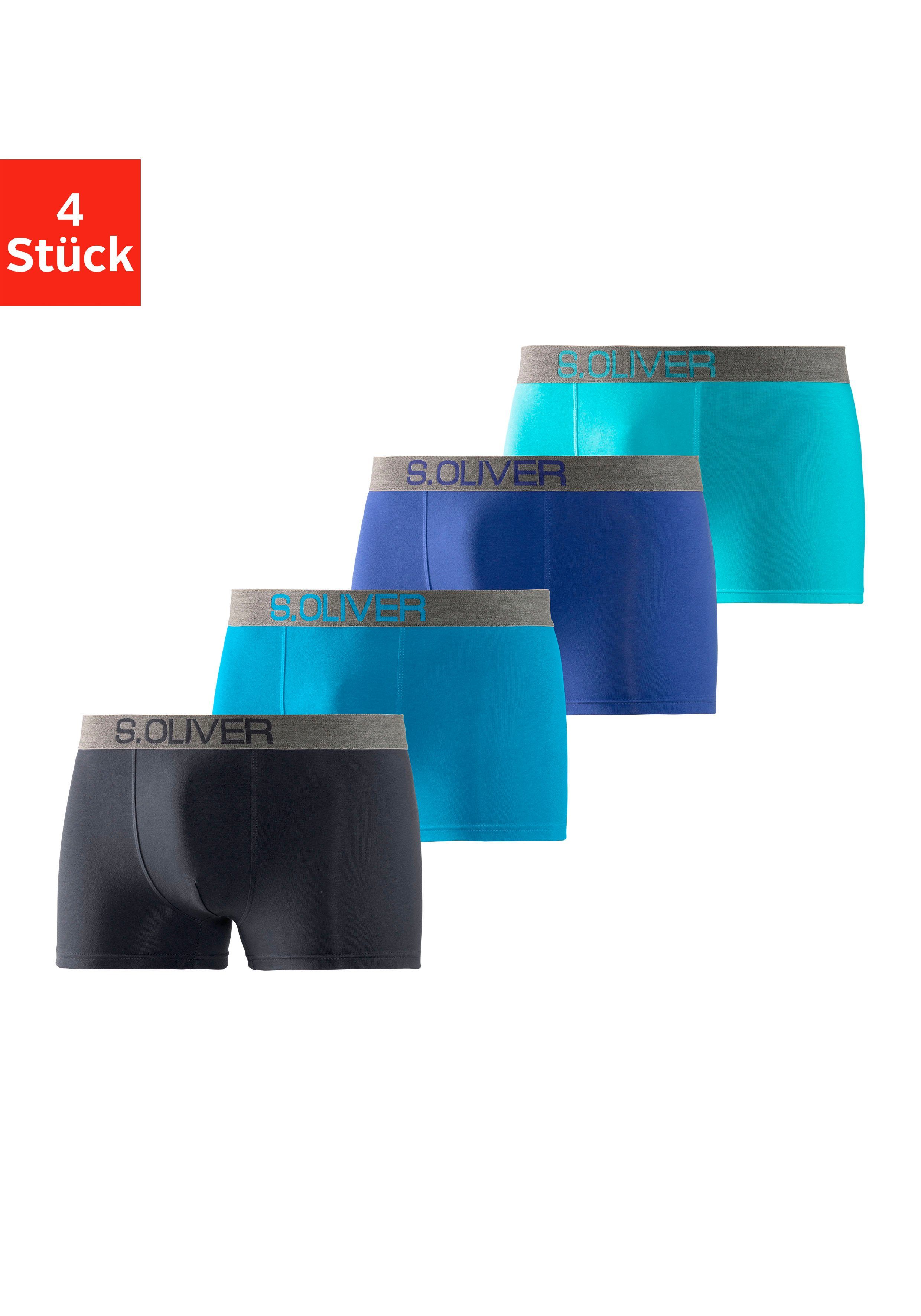 s.Oliver Boxer "Boxershorts für Herren", (Packung, 4 St.), mit kontrastfarb günstig online kaufen