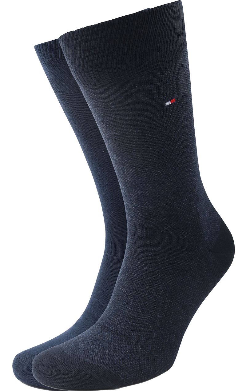 Tommy Hilfiger 2-Pack Socken Birdseye Blau 001 - Größe 43-46 günstig online kaufen