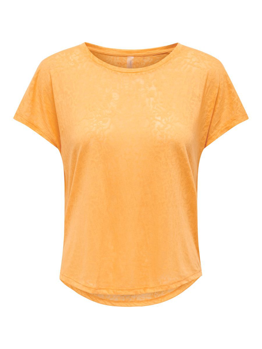 ONLY Loose Fit Ausbrenner Trainingsshirt Damen Orange günstig online kaufen