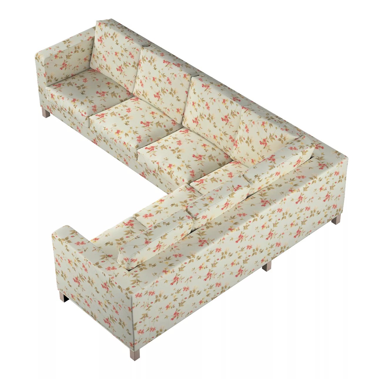 Bezug für Karlanda Sofa Ecke links, blau-rosa, 36cm x 30cm x 50cm, Londres günstig online kaufen