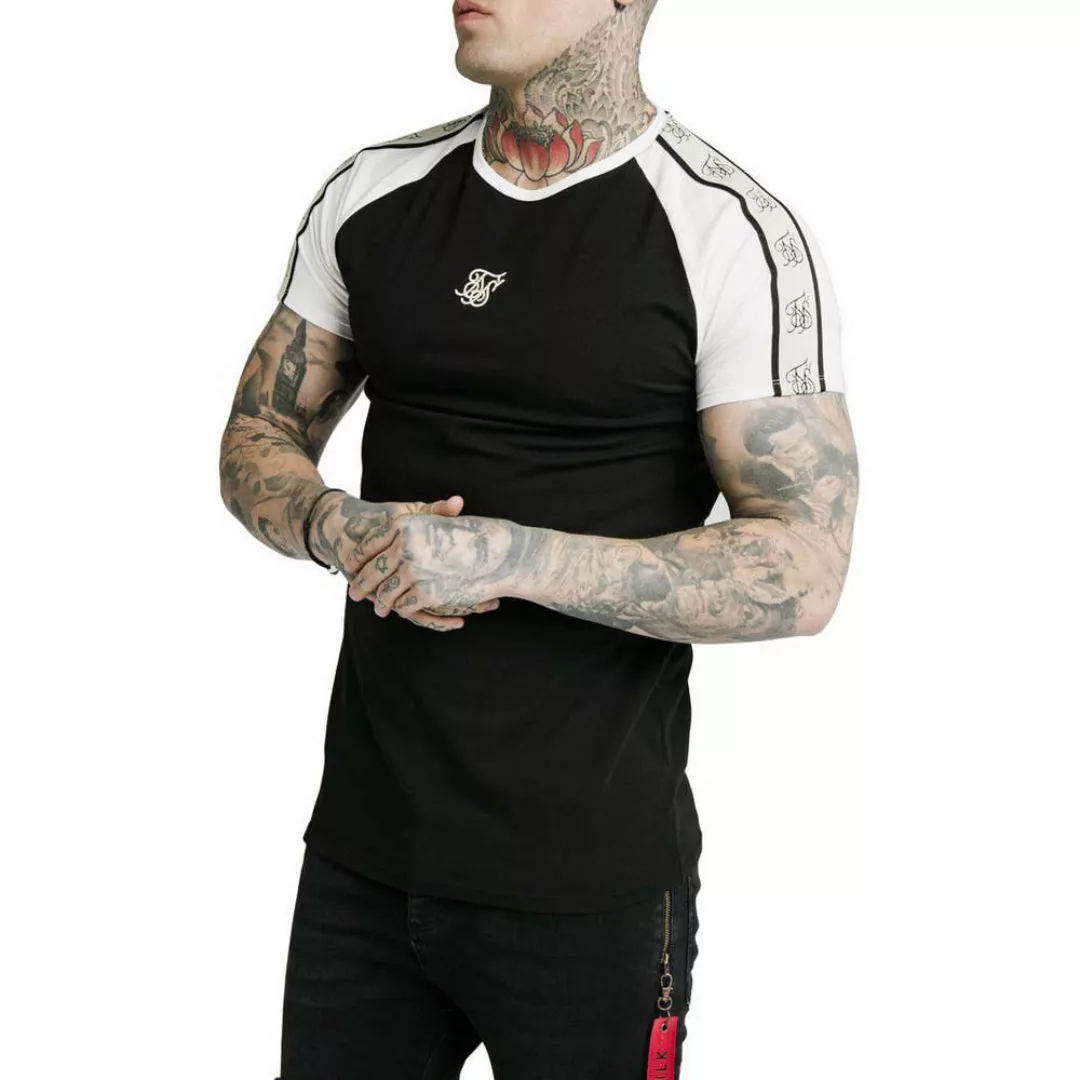 Siksilk Raglan Premium Tape Gym Kurzärmeliges T-shirt XL Black / Off White günstig online kaufen