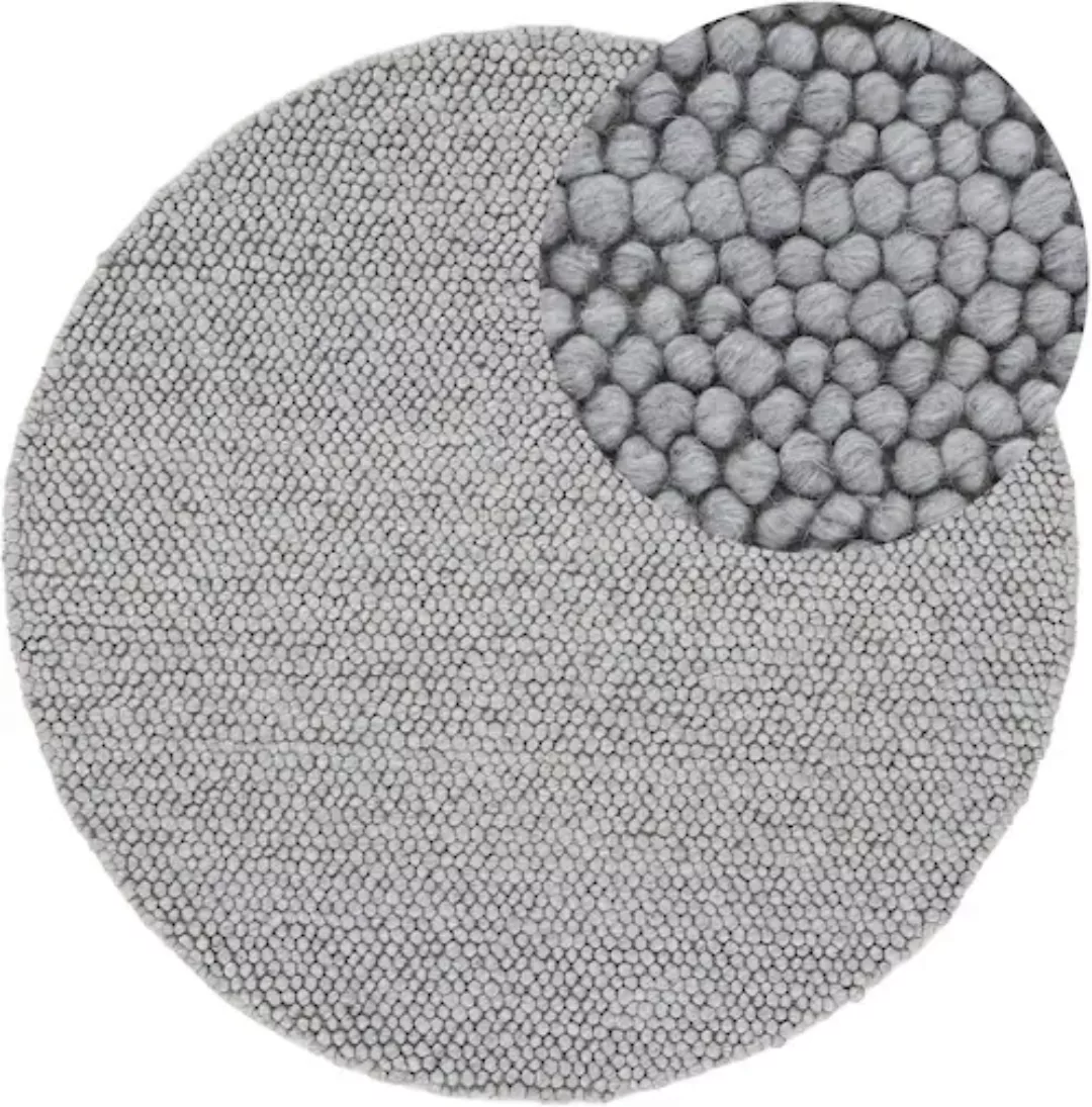 carpetfine Teppich »Calo«, rund, 16 mm Höhe, Handweb Teppich, Uni-Farben, m günstig online kaufen