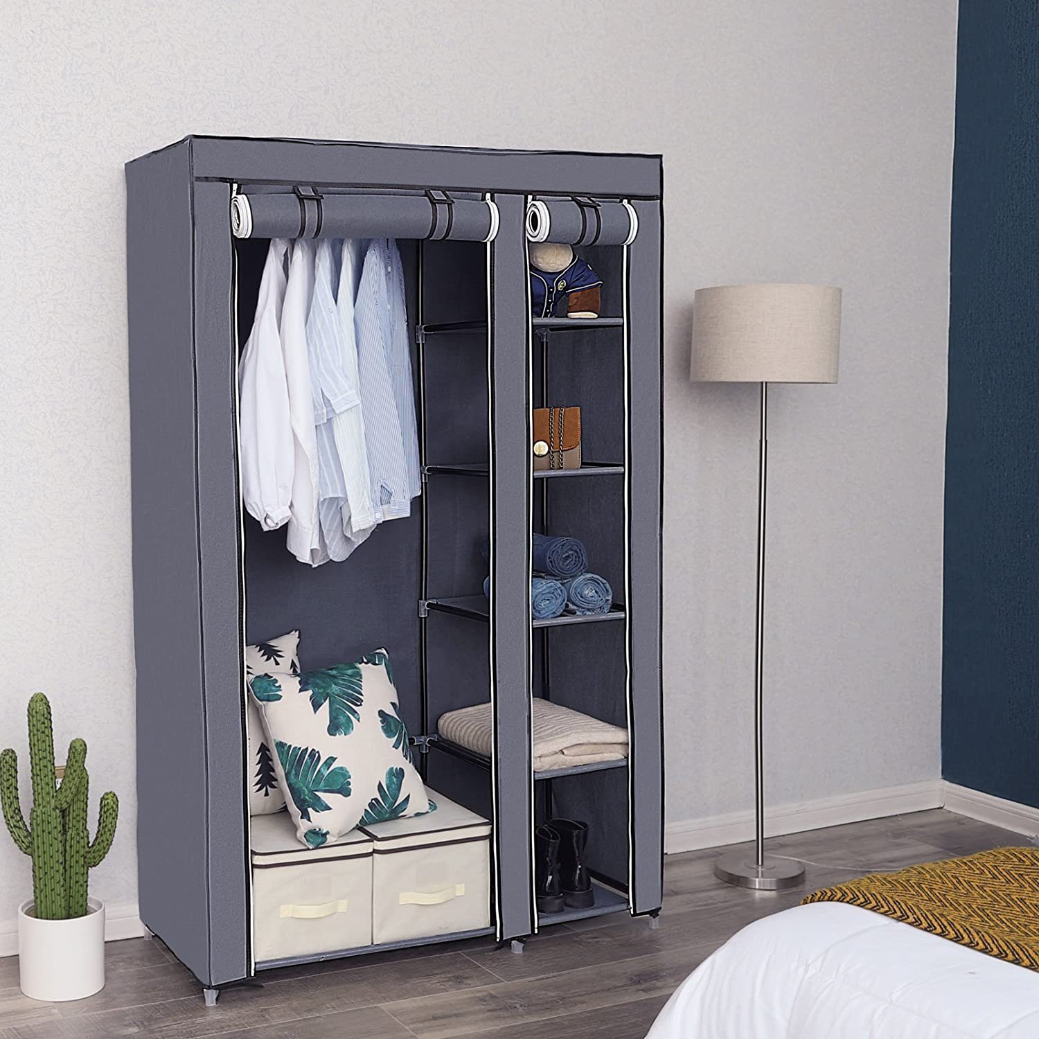 SONGMICS Kleiderschrank Faltschrank Campingschrank mit Kleiderstange, günstig online kaufen