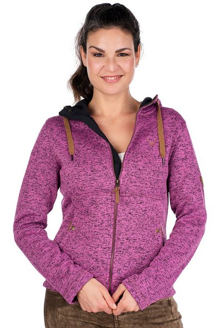 Tom Collins Outdoorbluse Strickfleecejacke Damen - RAMIRA - himbeer/schwarz günstig online kaufen