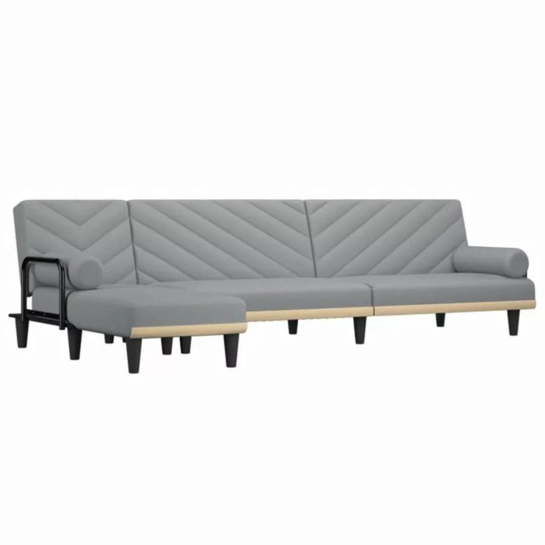 vidaXL Sofa, Schlafsofa in L-Form Hellgrau 260x140x70 cm Stoff günstig online kaufen